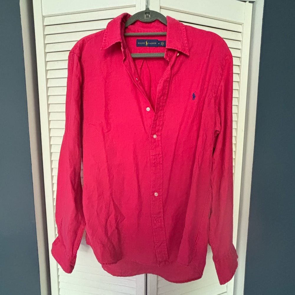 Unisex Classic Ralph Lauren relaxed linen shirt